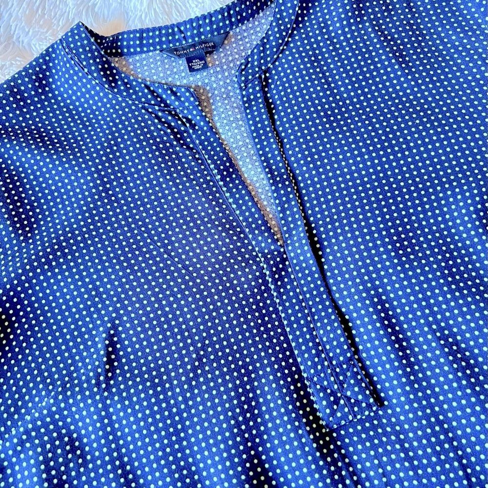 Tommy Hilfiger Navy Polka Dot Shirt XXL - Picture 6 of 12